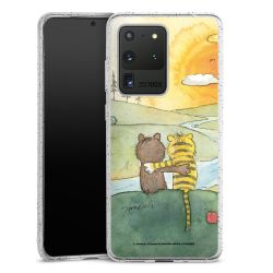 Silikon Glitter Case transparent-silber