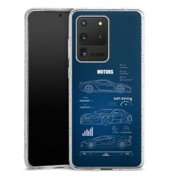 Silikon Glitter Case transparent-silber