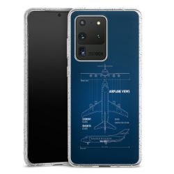 Silikon Glitter Case transparent-silber