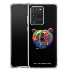 Silikon Glitter Case transparent-silber