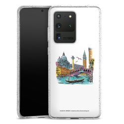 Silikon Glitter Case transparent-silber