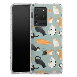 Silikon Glitter Case transparent-silber