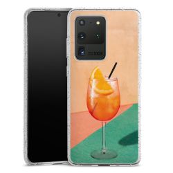 Silikon Glitter Case transparent-silber