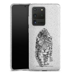 Silikon Glitter Case transparent-silber