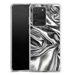 Silikon Glitter Case transparent-silber