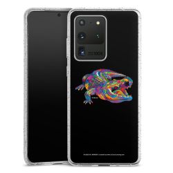 Silikon Glitter Case transparent-silber