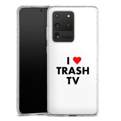 Silikon Glitter Case transparent-silber