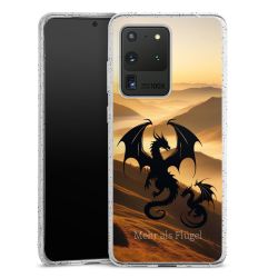 Silikon Glitter Case transparent-silber