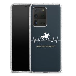 Silikon Glitter Case transparent-silber