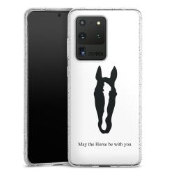 Silikon Glitter Case transparent-silber