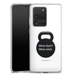 Silikon Glitter Case transparent-silber