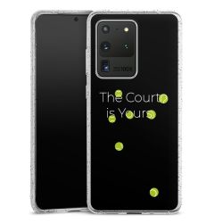 Silikon Glitter Case transparent-silber