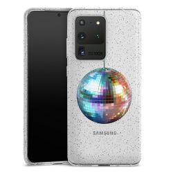 Silikon Glitter Case transparent-silber