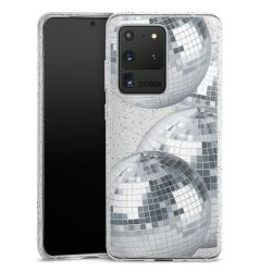 Silikon Glitter Case transparent-silber
