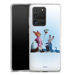 Silikon Glitter Case transparent-silber