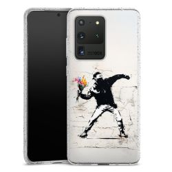 Silikon Glitter Case transparent-silber