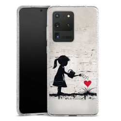 Silikon Glitter Case transparent-silber