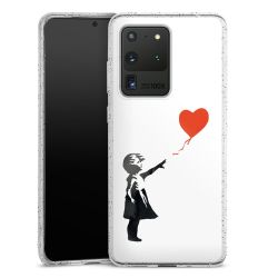 Silikon Glitter Case transparent-silber