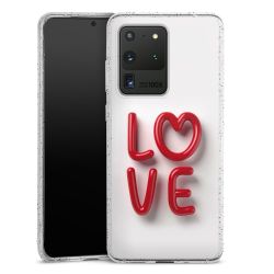 Silikon Glitter Case transparent-silber