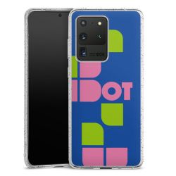 Silikon Glitter Case transparent-silber