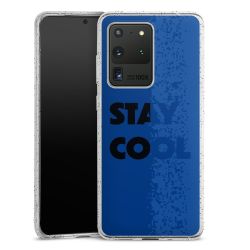 Silikon Glitter Case transparent-silber