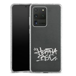 Silikon Glitter Case transparent-silber