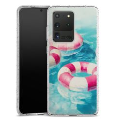 Silikon Glitter Case transparent-silber