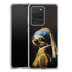 Silikon Glitter Case transparent-silber