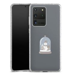 Silikon Glitter Case transparent-silber