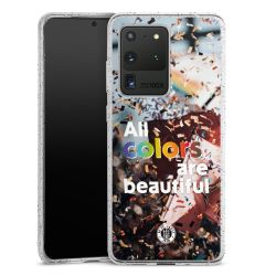 Silikon Glitter Case transparent-silber