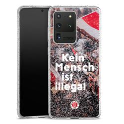 Silikon Glitter Case transparent-silber