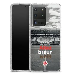 Silikon Glitter Case transparent-silber