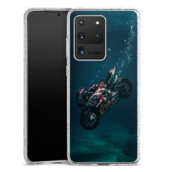 Silikon Glitter Case transparent-silber