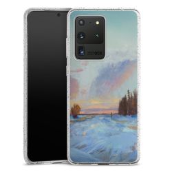 Silikon Glitter Case transparent-silber