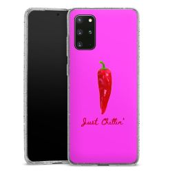 Silikon Glitter Case transparent-silber