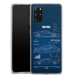 Silikon Glitter Case transparent-silber