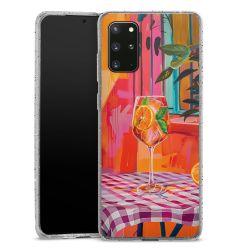 Silikon Glitter Case transparent-silber