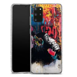 Silikon Glitter Case transparent-silber