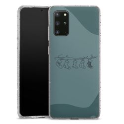 Silikon Glitter Case transparent-silber