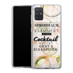 Silikon Glitter Case transparent-silber