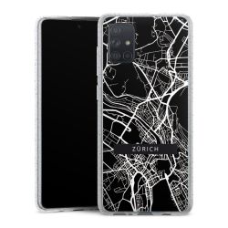 Silikon Glitter Case transparent-silber