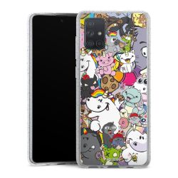 Silikon Glitter Case transparent-silber