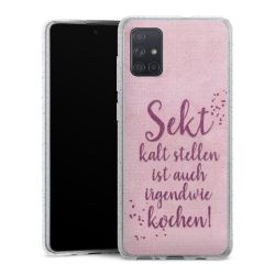 Silikon Glitter Case transparent-silber