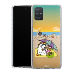 Silikon Glitter Case transparent-silber