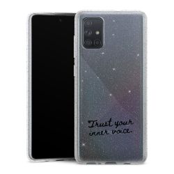 Silikon Glitter Case transparent-silber