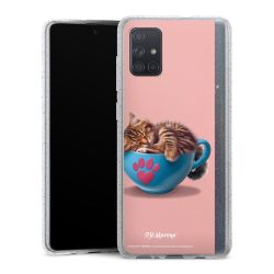 Silikon Glitter Case transparent-silber