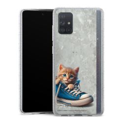 Silikon Glitter Case transparent-silber