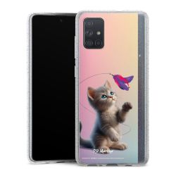 Silikon Glitter Case transparent-silber