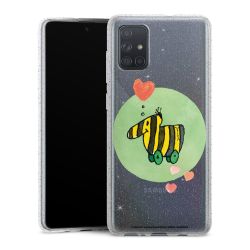 Silikon Glitter Case transparent-silber