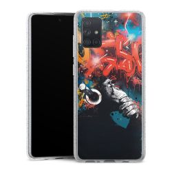 Silikon Glitter Case transparent-silber